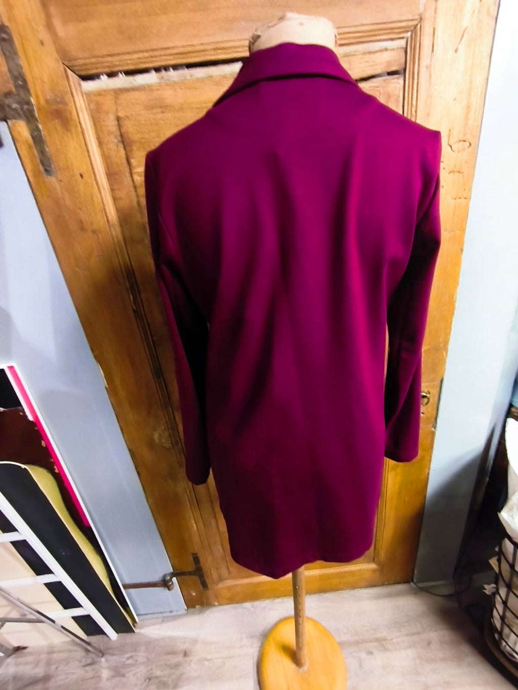 Giacca lunga, dritta, tasca a filetto, 2 bottoni